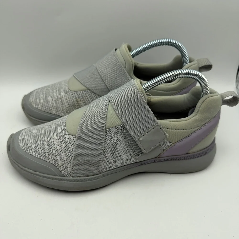 Vionic Marlene Slip On Sneakers Womens 7.5 Grey Lavender Orthotic Work Shoes